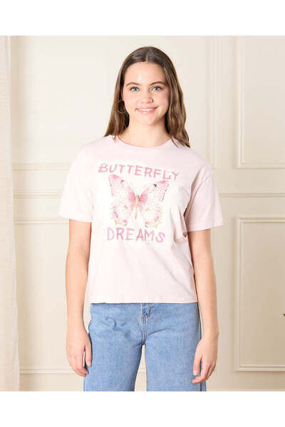 REDTAG Senior Girls Pink Printed Top