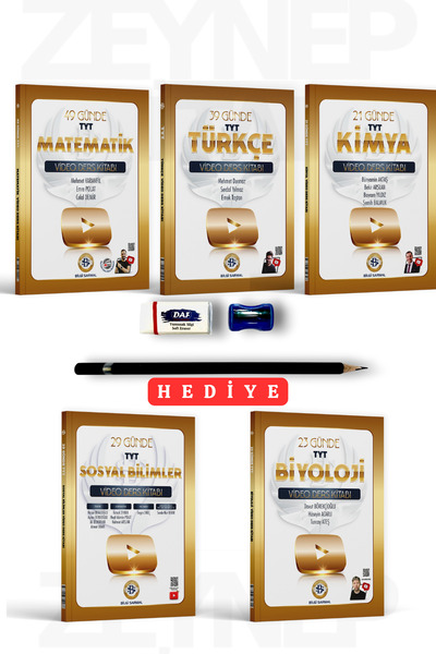 Bilgi Sarmal Yayınları TYT Tüm Dersler Video Ders Kitabı 5 Kitap Set(Sınav Se...