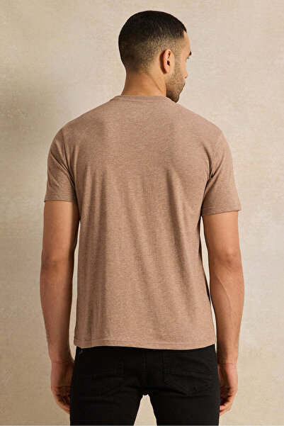 REDTAG Men Brown Graphic T-Shirt