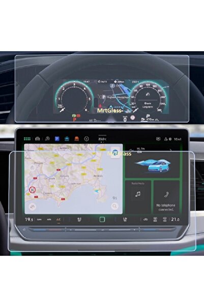 mrtglass شاشة رقمية فولكس فاجن تايرون مقاس 10.25 بوصة مع واقي شاشة وسائط متعددة مقاس 15 بوصة من النانو