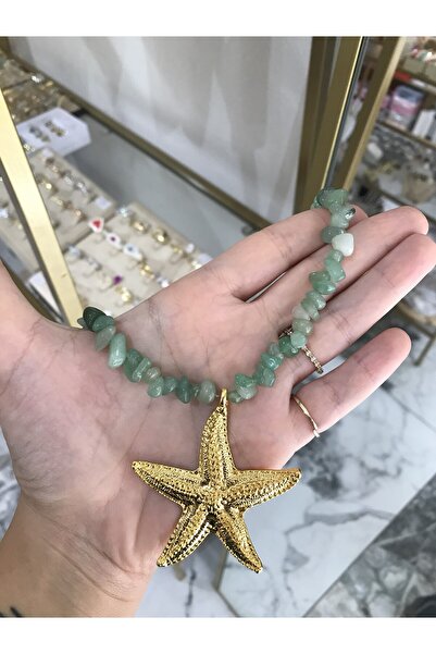the ASEL İNCİ قلادة نموذج حجر طبيعي مفصل بنجمة البحر