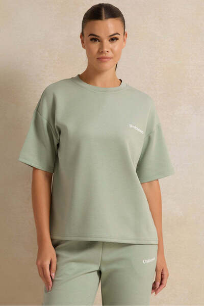 REDTAG Women Mint Drop Shoulder Oversize T-Shirt