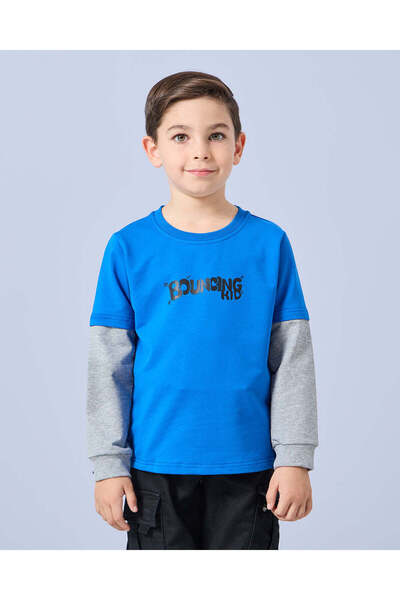 REDTAG Boys Blue Printed T-Shirt