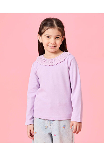 REDTAG Girls Lilac Long Sleeves T-Shirt
