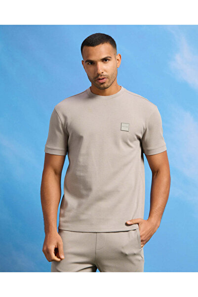 REDTAG Men Grey Solid Lounge T-Shirt