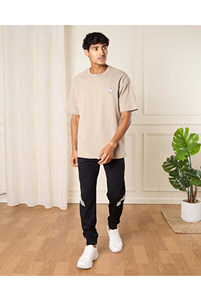 REDTAG Men Brown Print T-Shirt