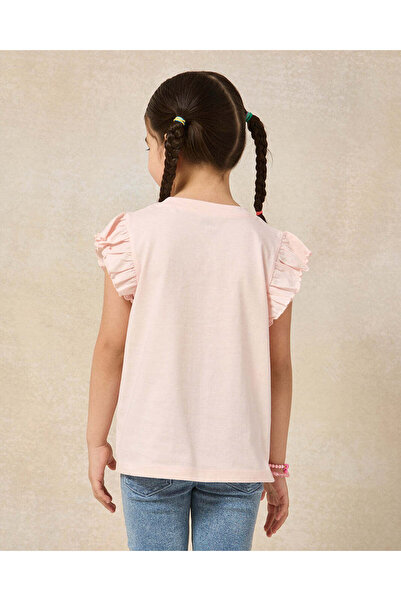 REDTAG Girls Pink And White T-shirt Set (2 Pieces)