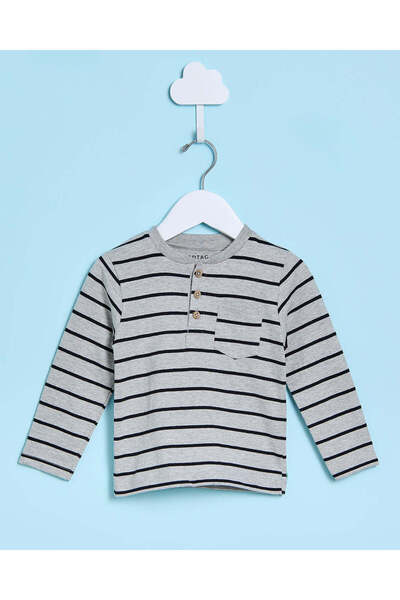 REDTAG تي شيرت هينلي جاكار رمادي للأولاد الرضع