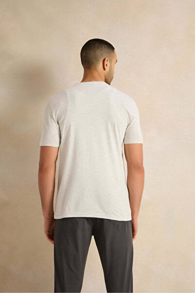 REDTAG Men Ecru Graphic T-Shirt