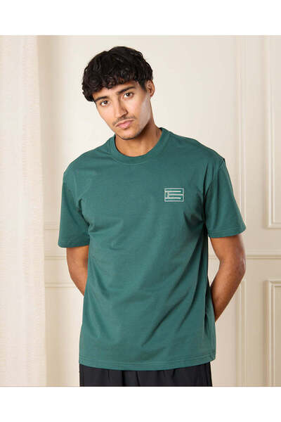 REDTAG Men Green Printed T-Shirt