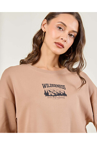 REDTAG Women Beige Printed T-Shirt