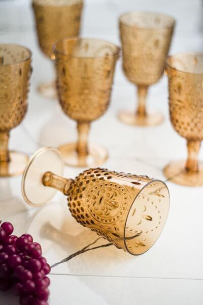 Mustran Acrylic Honey 6-Piece Glass & Water Soft Drink Coffee Side Cup 450 ml (Not Glass)