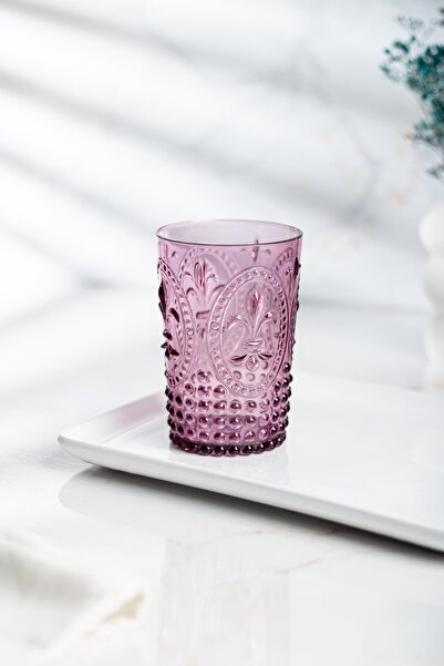 Mustran Acrylic Plum 6-Piece Short Cup & Water Soft Drink Coffee Side Cup 400 ml (Not Glass)