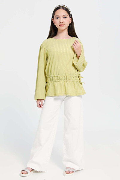 REDTAG Senior Girls Mustard Jacquard Top