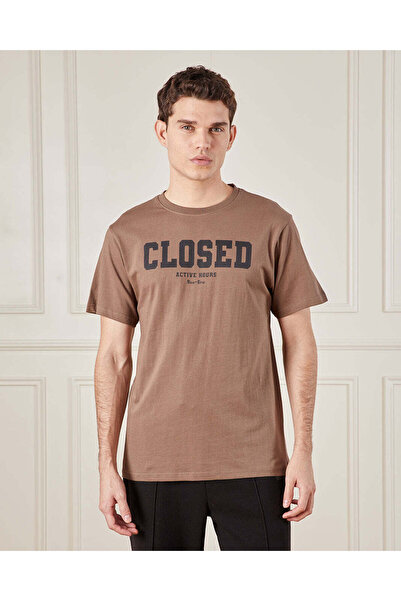 REDTAG Men Brown Graphic T-Shirt