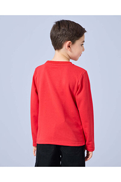 REDTAG Boys Red Printed T-Shirt