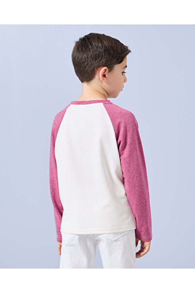 REDTAG Boys Burgundy Reglan T-Shirt