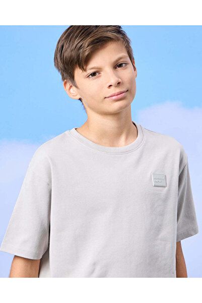 REDTAG Senior Boys Grey Loose Fit T-shirt