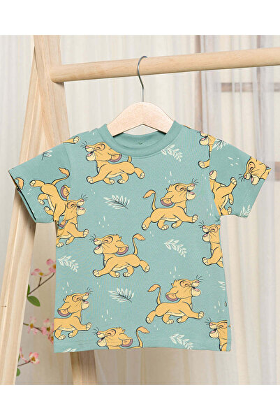 REDTAG Infant Boys Olive Simba Printed T-Shirt
