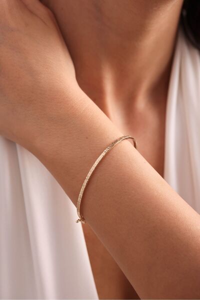 Giza Jewelry 14 Ayar Altın Desenli Kalemli Bilezik