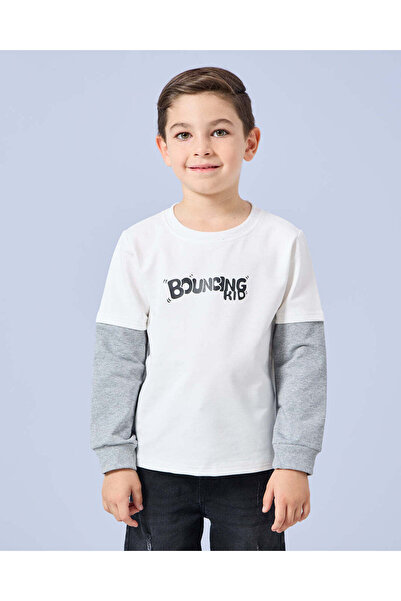 REDTAG Boys White Printed T-Shirt