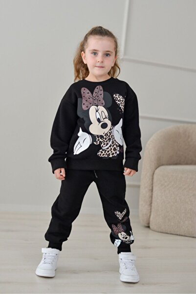 LİLLYPİCCA Girl's Character Patterned 3-Thread Raised Embroidery 2-Piece Set