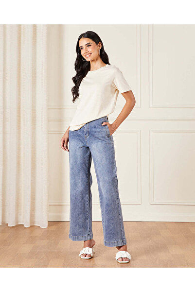 REDTAG Women Cream Basic Crew Neck T-Shirt