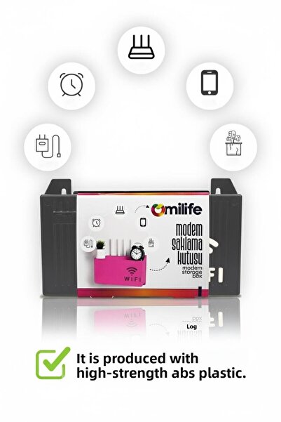 omilife Wall Mountable Modem Wifi Storage Box – Plexiglass Minimalist Design 25X15X6 cm