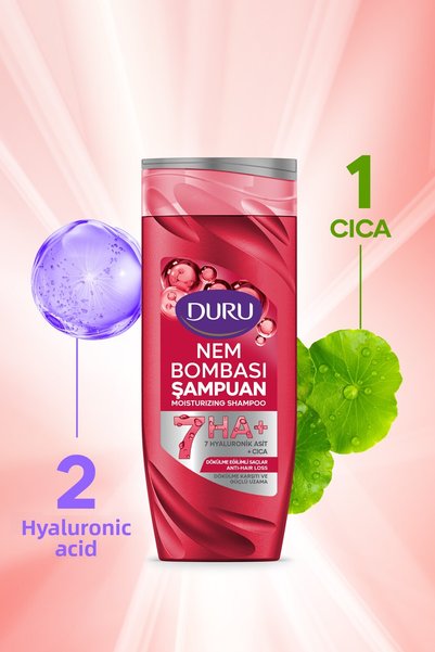 Duru Moisture Bomb Anti-Hair Loss Shampoo for Hair Prone to Shedding 4X400 ml