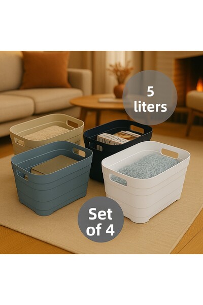 Nesto Home مجموعة سوفت بوكس ​​مكونة من 4 سلال متعددة الأغراض بدون غطاء 4 × 5 لتر
