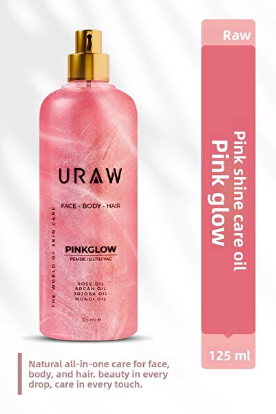 Uraw Pink Glow Pink Sparkling Oil |   Multi-Purpose Care Oil for Face, Body and Hair