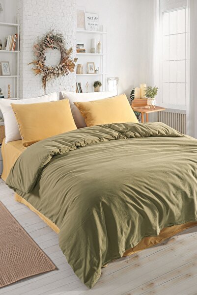 Macas Home Loy 100% Cotton Washable Double Duvet Cover Set 200*220