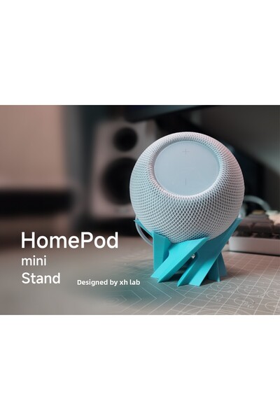 Print Zone حامل حلزوني فني لجهاز Apple HomePod Mini - قاعدة مكتبية مزخرفة بتص...