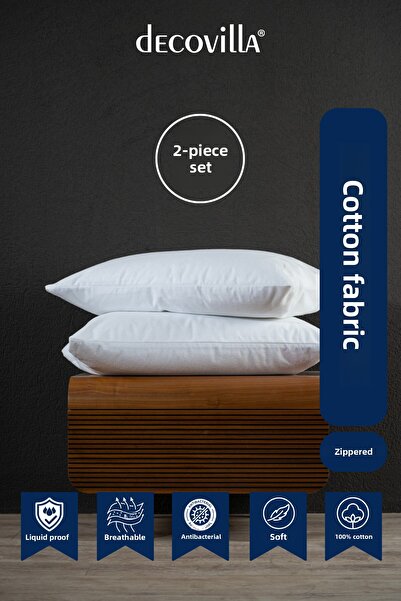Decovilla Covoraș de pernă din bumbac rezistent la lichid, 2 bucăți
