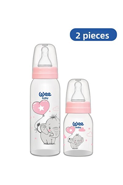 Wee Baby PP Baby Bottle Set Elephant Pink 125+250 2 Pieces