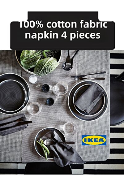 IKEA مناديل قماشية من سفارتسيناب، رمادي غامق، 35×35 سم، 4 قطع