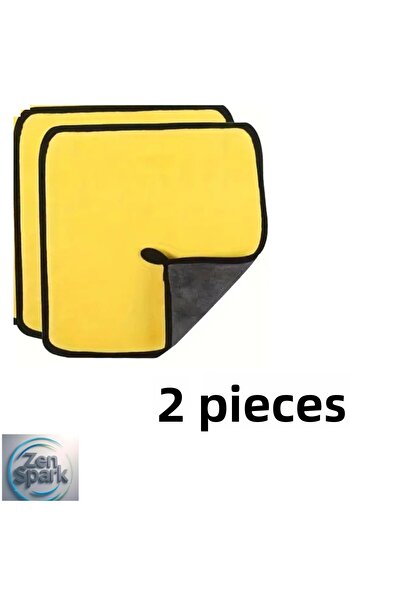 ZEN SPARK قطعتان من قماش تنظيف الزجاج الناعم - 23*23 سم من الألياف الدقيقة لا...