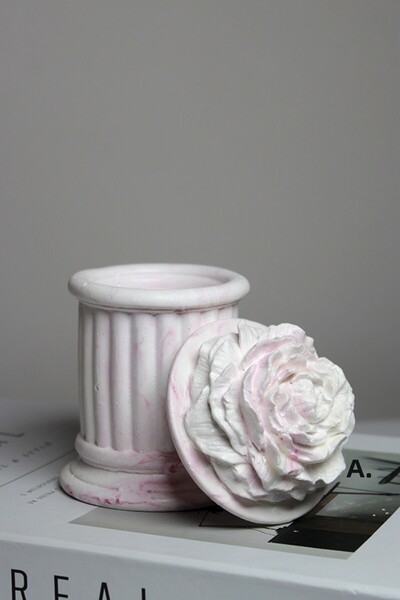 The Craft Thor Concrete Box with Peony Marble Pattern Lid |   Handmade Decora...