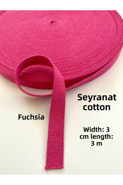 seyranat حزام حقيبة مصنوع من القطن باللون الفوشيا بعرض 3 أمتار وعرض 3 سم، مع ...