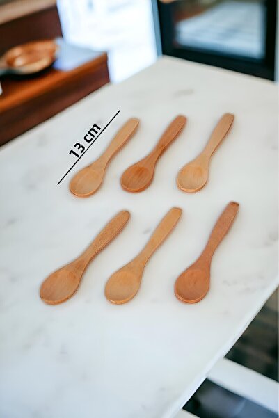 QesQin Set of 6 Wooden Jam and Molasses Spoons |   Natural Serving & Teaspoon...