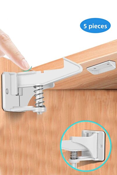 İdeal Baby 5 Pieces Baby Kids Drawer Cabinet Security Lock Hidden Lock Lock Inside the Cabinet