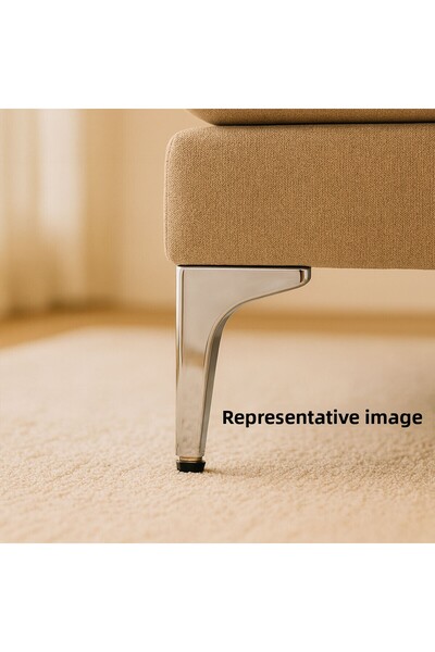 Badem10 Decor 17 cm Picior de mobilier din metal argintiu cromat Design modern durabil pentru scaun, masă de cafea, masă, unitate TV