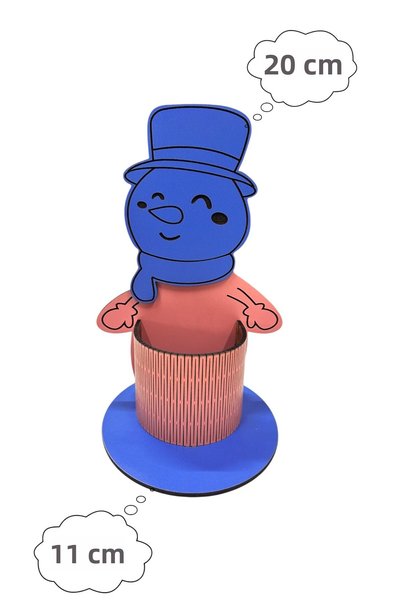 Pemina Snowman Pen Holder 3 mm Mdf Wood