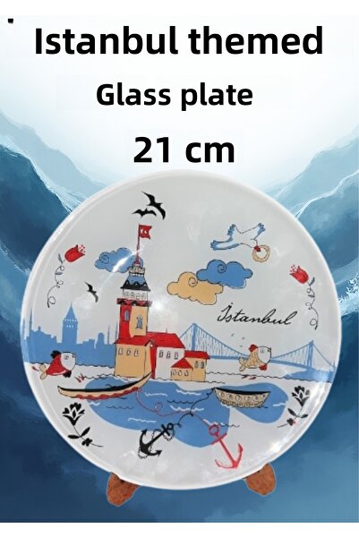 onyyapim Istanbul Themed Glass Plate Istanbul Themed Bespoke Printed Glass Pl...