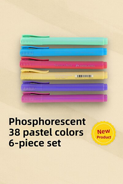 Faber Castell Pastel 38 Highlighter Pen 6-Piece Pastel Colors