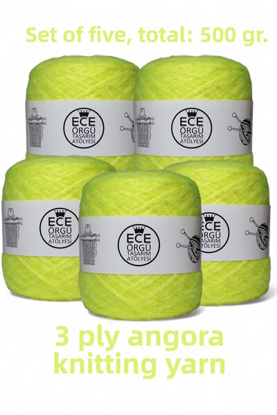 Ece Örgü Tasarım Atölyesi Fir de tricotat din lână angora în trei straturi, d...