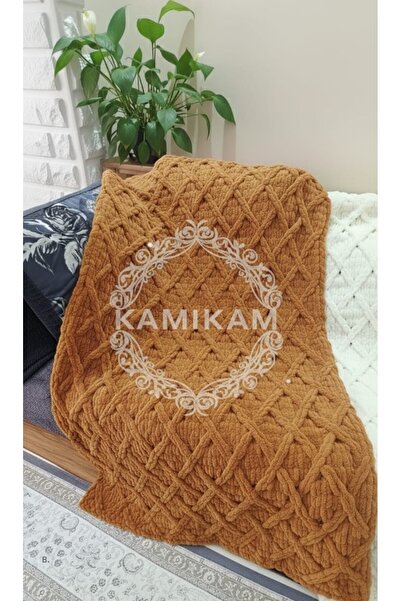 KAMİKAM بطانية تلفزيون مصنوعة يدويًا من الصوف الناعم والمخملي مقاس 100 × 150،...