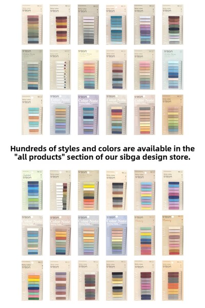 sibga tasarım Premium Marbled Colored Long Strip Transparent Post-It Note Post-It Note Post It. Bookmark 160 Sheets
