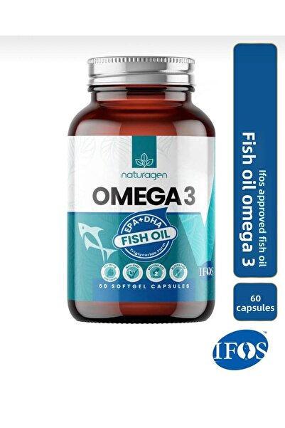 Naturagen زيت السمك أوميجا 3 - 1200 ملجم، 60 قرص هلامي