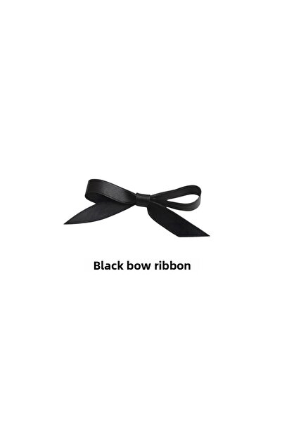 Organizasyon Pazarı Μαύρη κορδέλα σατέν με φιόγκο Premium 10mm 50 τεμάχια Διακοσμητικό μπαλόνι Δώρο Στολίδι Τούρτας Στολίδι Πακέτο Προίκαλο
